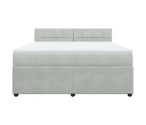 Kontinentaalvoodi Madratsiga, Helehall, 180X200 cm Samet