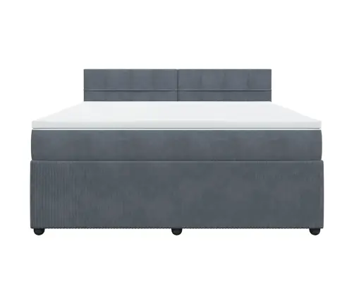 Atsperu Gulta Ar Matraci, Tumši Pelēka Samts, 180X200 Cm Vidaxl
