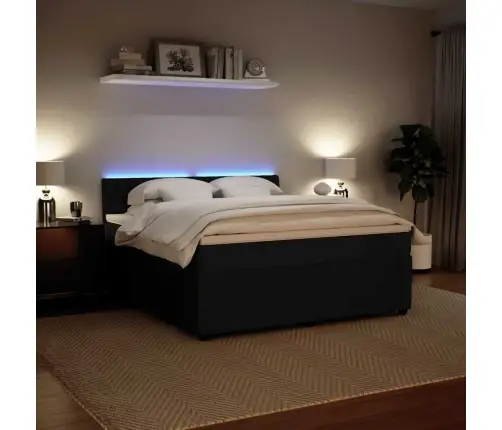 Atsperu Gulta Ar Matraci, Melna Samts, 180X200 Cm Vidaxl