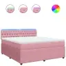 Atsperu Gulta Ar Matraci, Rozā Samts, 180X200 Cm Vidaxl