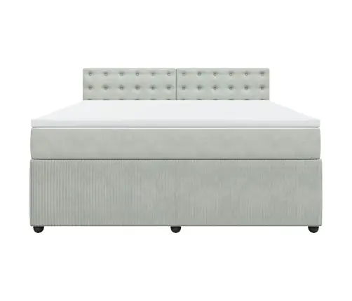 Atsperu Gulta Ar Matraci, Gaiši Pelēka Samts, 180X200 Cm Vidaxl