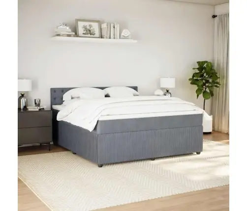 Atsperu Gulta Ar Matraci, Tumši Pelēka Samts, 180X200 Cm Vidaxl