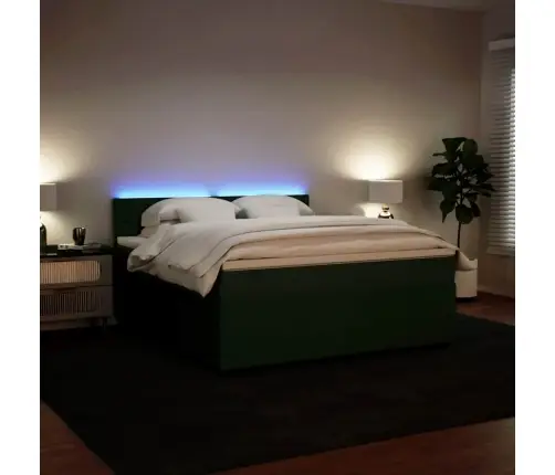 Atsperu Gulta Ar Matraci, Tumši Zaļš Samts, 180X200 Cm Vidaxl