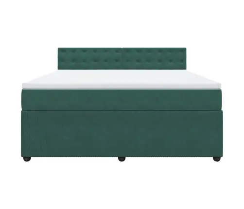 Atsperu Gulta Ar Matraci, Tumši Zaļš Samts, 180X200 Cm Vidaxl