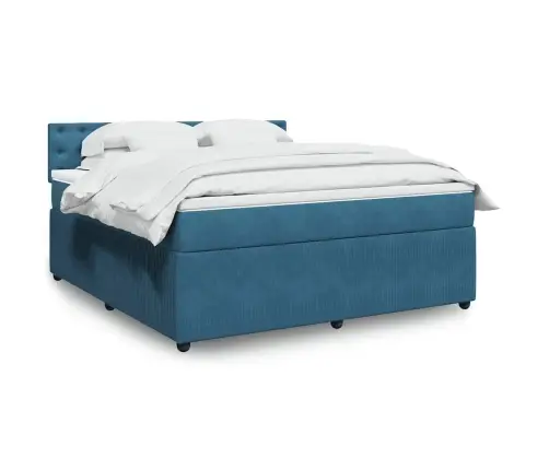 Kontinentaalvoodi Madratsiga, Sinine, 180X200 cm Samet