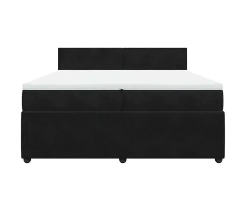 Kontinentaalvoodi Madratsiga, Must, 200X200 cm Samet