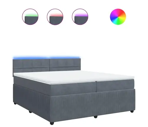 Kontinentaalvoodi Madratsiga, Tumehall, 200X200 cm Samet