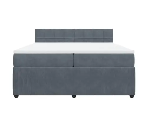 Kontinentaalvoodi Madratsiga, Tumehall, 200X200 cm Samet