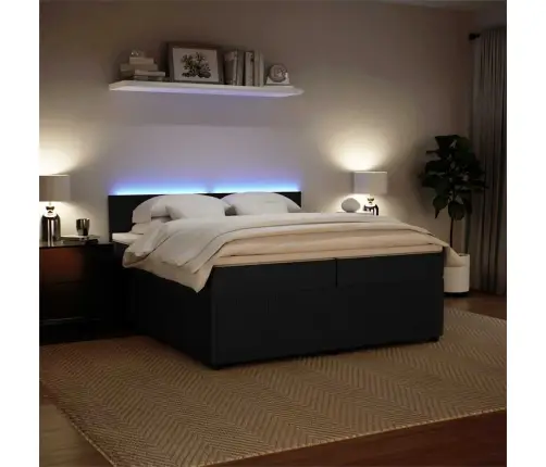 Atsperu Gulta Ar Matraci, Melna Samts, 200X200 Cm Vidaxl