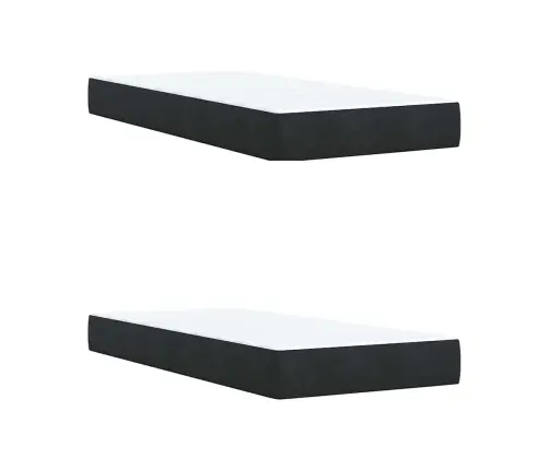 Atsperu Gulta Ar Matraci, Melna Samts, 200X200 Cm Vidaxl