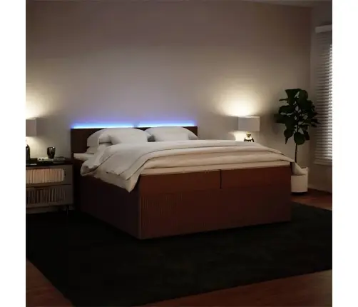 Atsperu Gulta Ar Matraci, Rozā Samts, 200X200 Cm Vidaxl