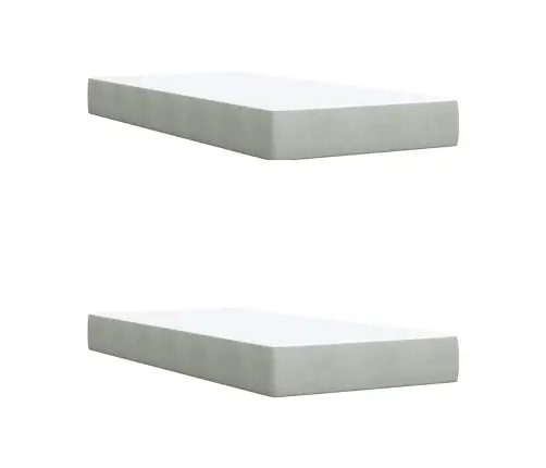 Atsperu Gulta Ar Matraci, Gaiši Pelēka Samts, 200X200 Cm Vidaxl