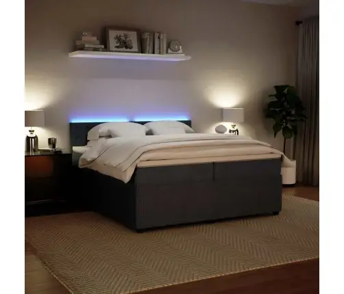 Kontinentaalvoodi Madratsiga, Tumehall, 200X200 cm Samet