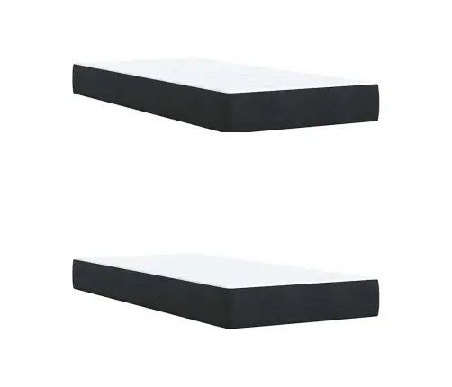 Lova Su Spyruoklėmis Ir Čiužiniu, Juoda, 200X200 cm Aksomas