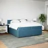 Atsperu Gulta Ar Matraci, Zils Samts, 200X200 Cm Vidaxl