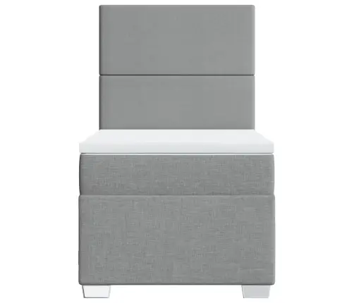 Atsperu Gultas Rāmis Ar Matraci, Gaiši Pelēka Audums, 80X200 Cm Vidaxl