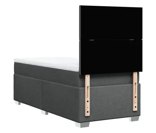 Atsperu Gultas Rāmis Ar Matraci, Tumši Pelēka, 80X200Cm, Audums Vidaxl