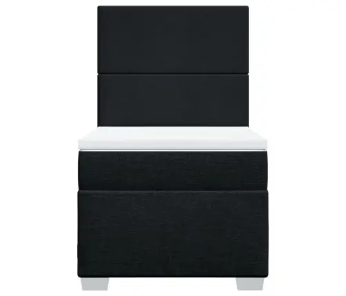 Atsperu Gultas Rāmis Ar Matraci, Melna, 80X200 Cm, Audums Vidaxl