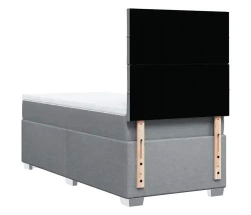 Atsperu Gultas Rāmis Ar Matraci, Gaiši Pelēka Audums, 80X200 Cm Vidaxl