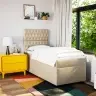 Atsperu Gultas Rāmis Ar Matraci, Krēmkrāsas, 80X200 Cm, Audums Vidaxl