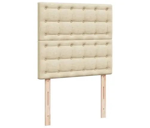 Lova Su Spyruoklėmis Ir Čiužiniu, Kreminė, 80X200cm Audinys