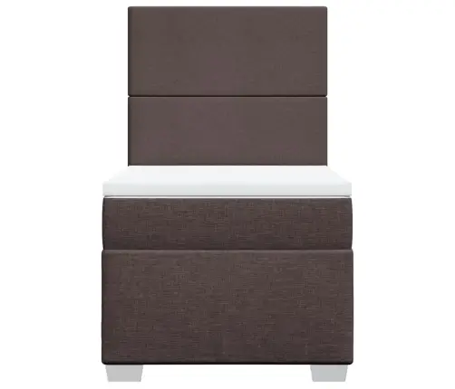 Atsperu Gulta Ar Matraci, Tumši Brūna, 90X190 Cm, Audums Vidaxl