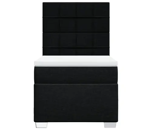 Atsperu Gulta Ar Matraci, Melna, 90X190 Cm, Audums Vidaxl