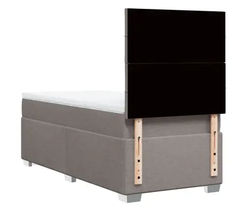 Atsperu Gulta Ar Matraci, Pelēkbrūns, 90X190 Cm, Audums Vidaxl