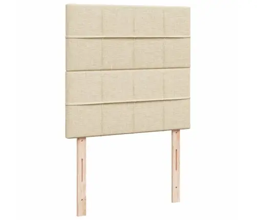 Lova Su Spyruoklėmis Ir Čiužiniu, Kreminė, 90X190 cm Audinys