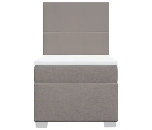 Lova Su Spyruoklėmis Ir Čiužiniu, Taupe, 90X200 cm Audinys