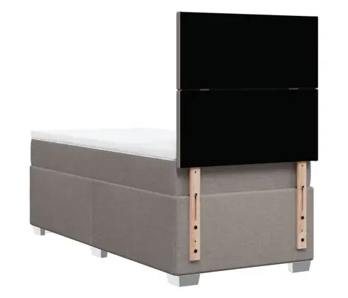 Lova Su Spyruoklėmis Ir Čiužiniu, Taupe, 90X200 cm Audinys