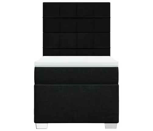 Lova Su Spyruoklėmis Ir Čiužiniu, Juoda, 90X200 cm Audinys