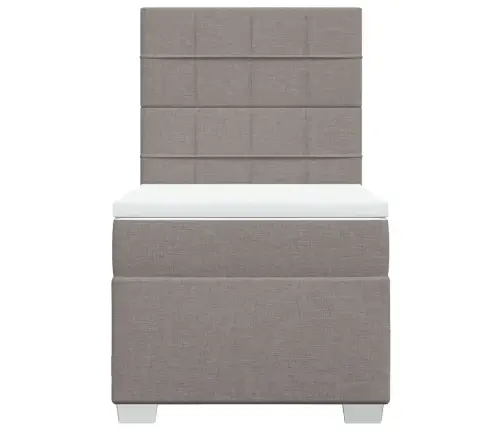 Atsperu Gultas Rāmis Ar Matraci, Pelēkbrūns, 90X200 Cm, Audums Vidaxl