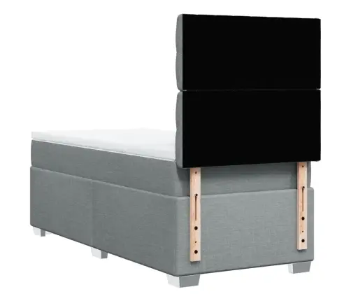 Atsperu Gulta Ar Matraci, Gaiši Pelēka, 90X200 Cm, Audums Vidaxl