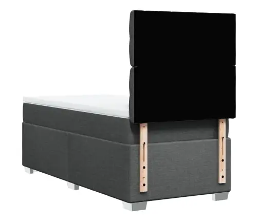 Atsperu Gulta Ar Matraci, Tumši Pelēka, 90X200 Cm, Audums Vidaxl