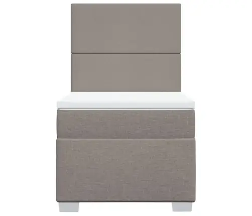 Atsperu Gultas Rāmis Ar Matraci, Pelēkbrūns, 100X200 Cm, Audums Vidaxl