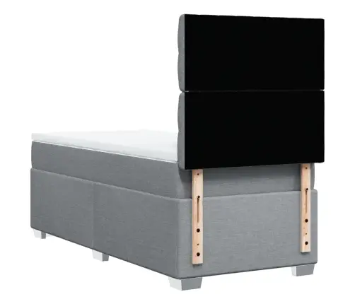 Atsperu Gultas Rāmis Ar Matraci, Gaiši Pelēka Audums, 100X200Cm Vidaxl