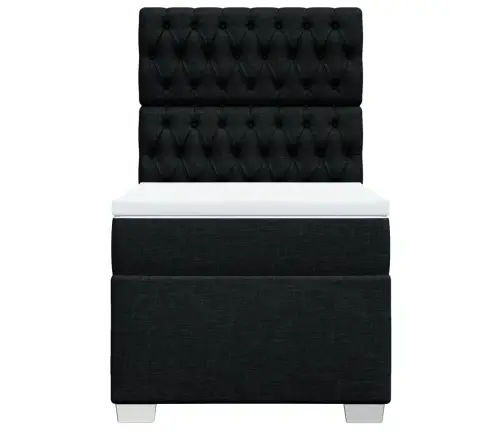 Kontinentaalvoodi Madratsiga, Must, 100X200 cm Kangas