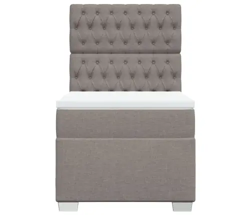 Atsperu Gultas Rāmis Ar Matraci, Pelēkbrūns, 100X200 Cm, Audums Vidaxl