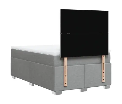 Atsperu Gulta Ar Matraci, Gaiši Pelēka Audums, 120X190 Cm Vidaxl