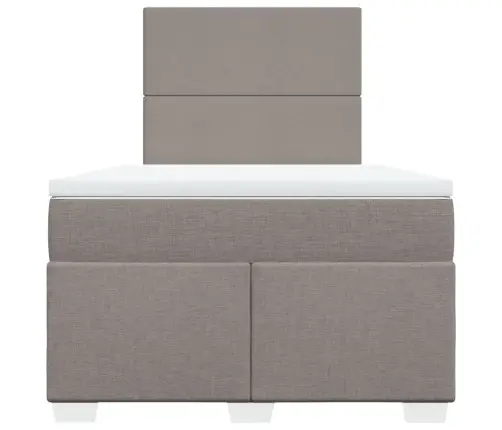 Atsperu Gulta Ar Matraci, Pelēkbrūns Audums, 120X190 Cm Vidaxl