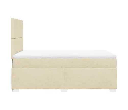 Lova Su Spyruoklėmis Ir Čiužiniu, Kreminė, 120X190cm Audinys