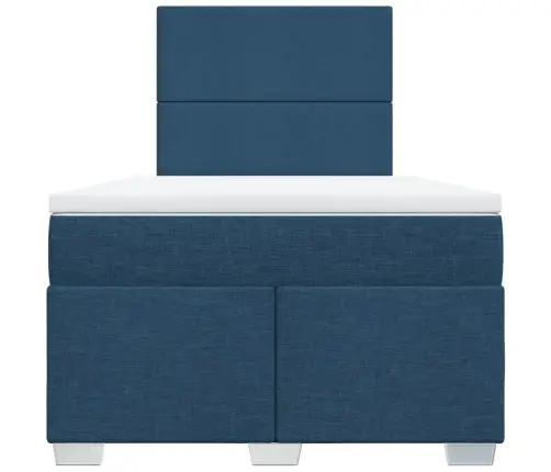 Lova Su Spyruoklėmis Ir Čiužiniu, Mėlyna, 120X190cm Audinys