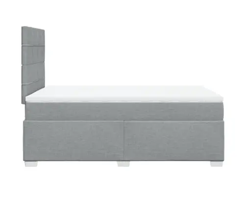 Atsperu Gulta Ar Matraci, Gaiši Pelēka Audums, 120X190 Cm Vidaxl