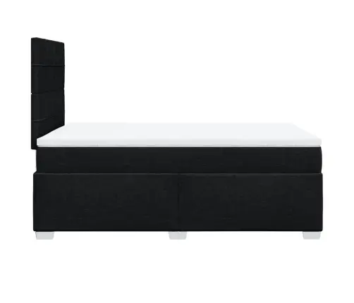 Atsperu Gulta Ar Matraci, Melns Audums, 120X190 Cm Vidaxl