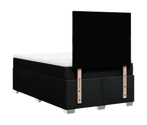 Atsperu Gulta Ar Matraci, Melns Audums, 120X190 Cm Vidaxl