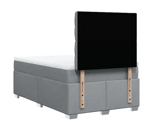 Lova Su Spyruoklėmis Ir Čiužiniu, Pilka, 120X190cm Audinys