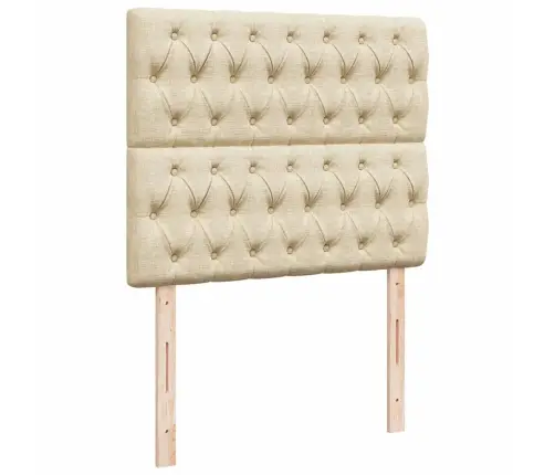 Atsperu Gulta Ar Matraci, Krēmkrāsas Audums, 120X190 Cm Vidaxl