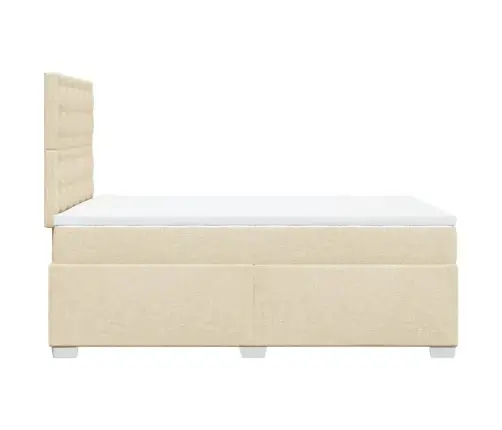 Atsperu Gulta Ar Matraci, Krēmkrāsas Audums, 120X190 Cm Vidaxl