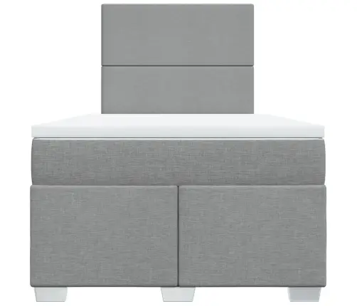 Atsperu Gulta Ar Matraci, Gaiši Pelēka Audums, 120X200Cm Vidaxl